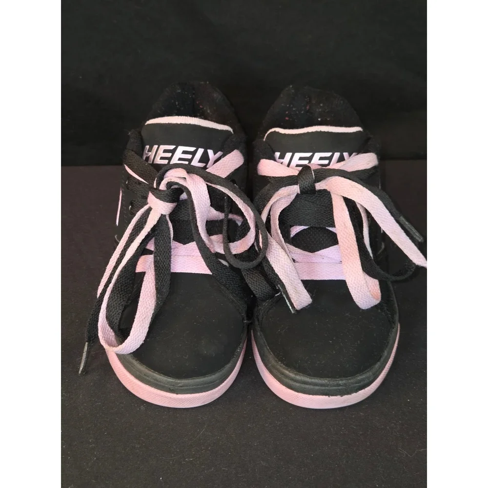 Heelys Kids Black Pink Dual-Lite Wheeled Sneakers Shoes Size‎ 1Y